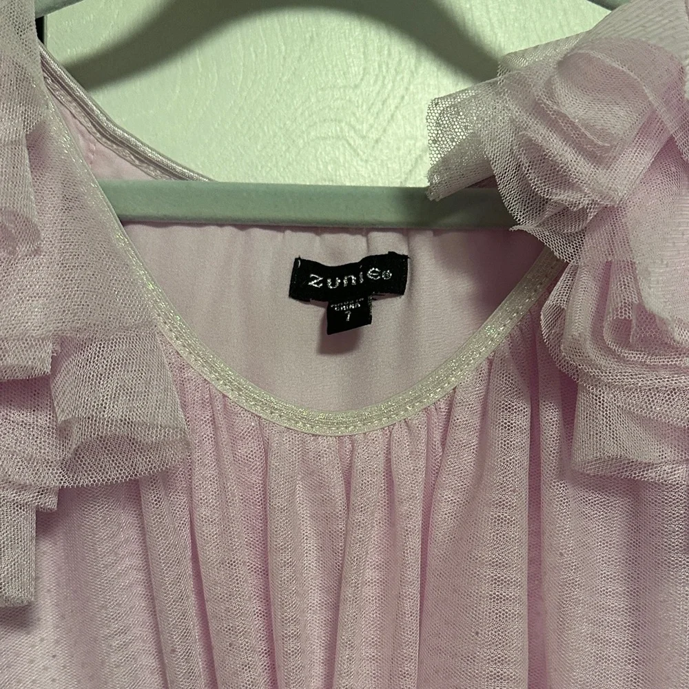 Zunie Pink Glittery girls dress size 7 - Picture 2 of 4